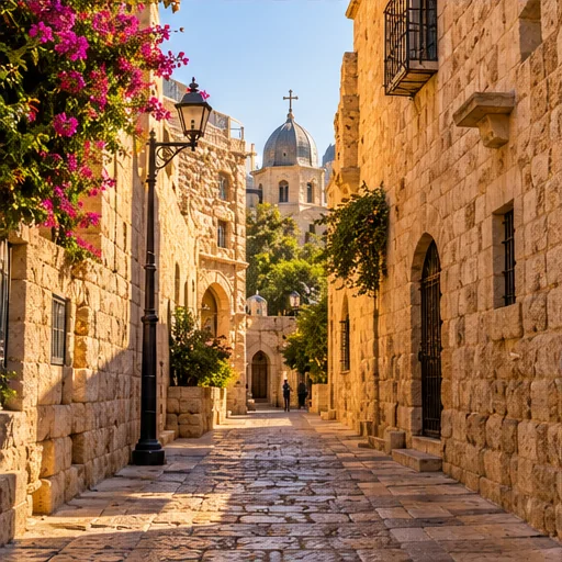 Historic stone street in Jerusalem